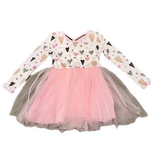 Chris N Missy Heart of Glass long-sleeve tulle dress